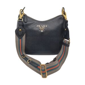 Prada Vitello Phenix Leather Crossbody Hobo Bag + COA